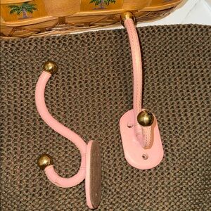 Pink and Gold Coat/Clothing Hooks. Set of 2